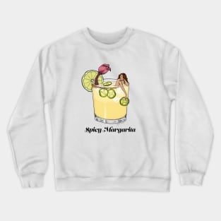 Spicy Margarita Cocktail Mermaid Crewneck Sweatshirt